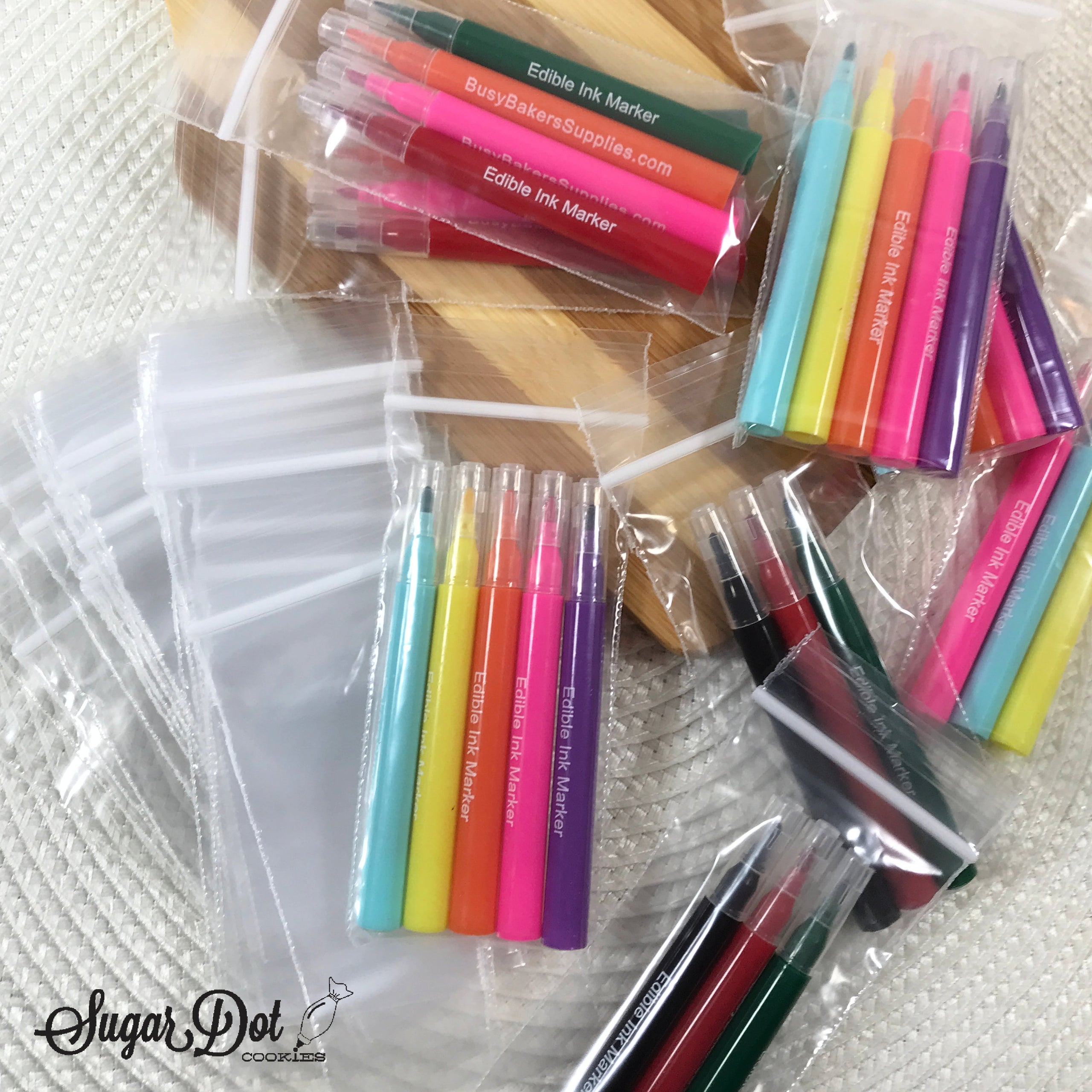 Zip Top Closeable Bags for Mini Color Edible Markers Pens